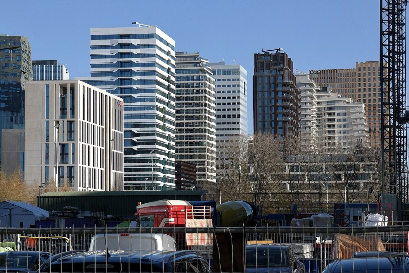 Office towers in the Zuidas business district of Amsterdam