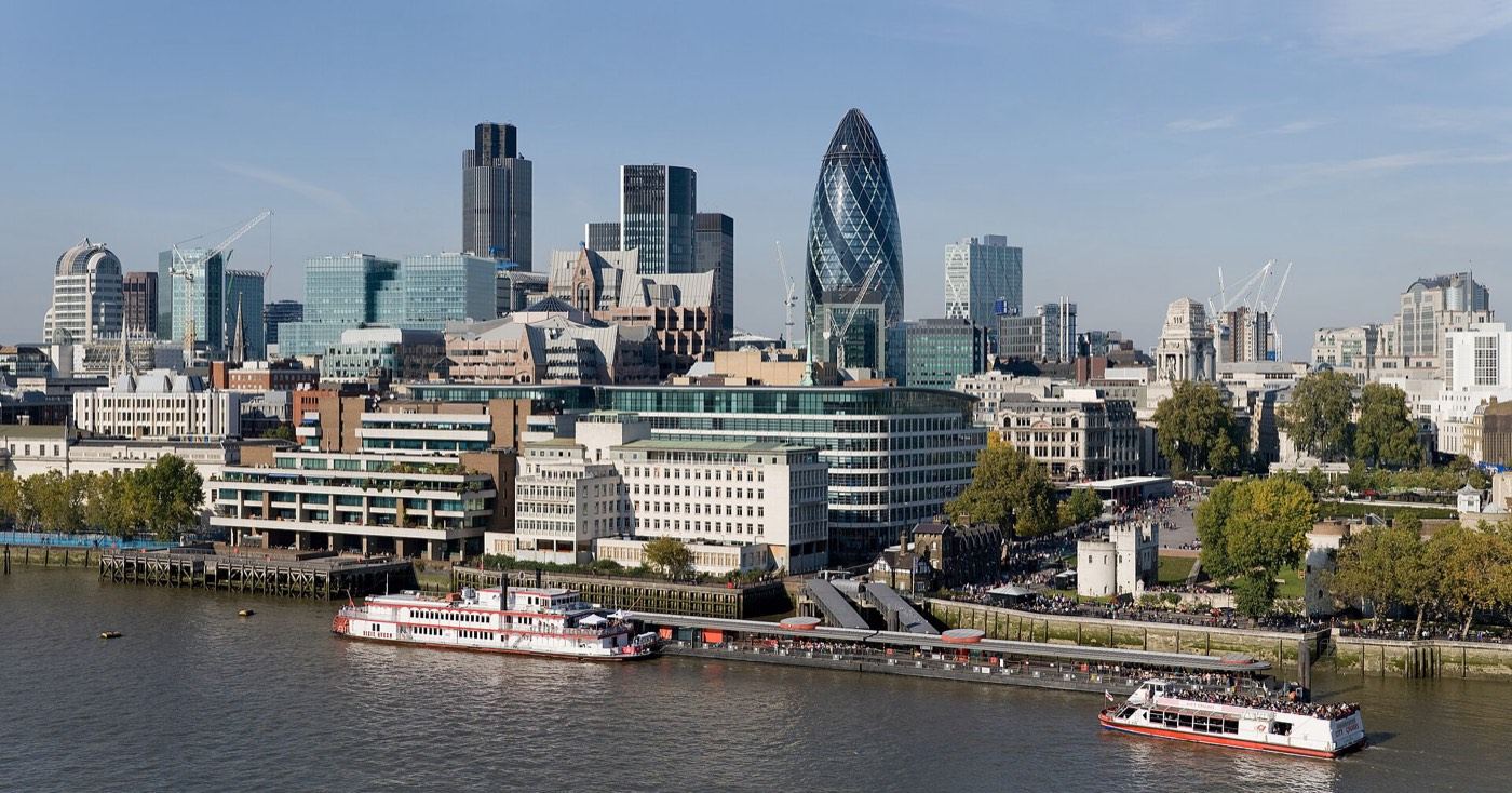 The City of London skyline seen across the Thames